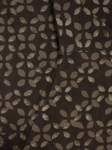 Brown Beige Hand Block Printed Cotton  Cambric Fabric Per Meter - F0916073