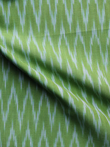 Parrot Green Pochampally Hand Weaved Ikat Mercerised Fabric Per Meter - F003F1278
