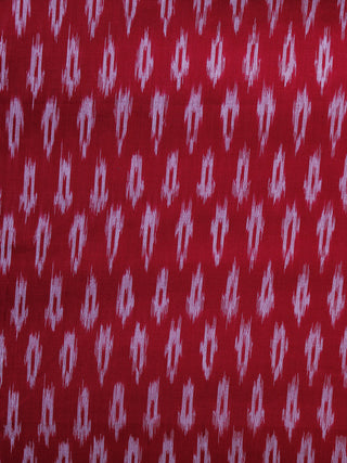 Red Pink Pochampally Hand Weaved Ikat Mercerised Fabric Per Meter - F003F1280