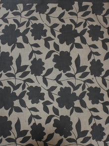 Grey Ivory Hand Block Printed Cotton  Cambric Fabric Per Meter - F0916075