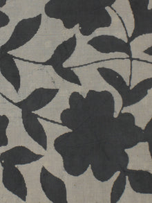 Grey Ivory Hand Block Printed Cotton  Cambric Fabric Per Meter - F0916075