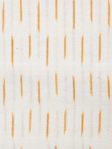 Ivory Mustard Yellow Hand Woven Ikat Handloom Cotton Fabric Per Meter - F002F1470