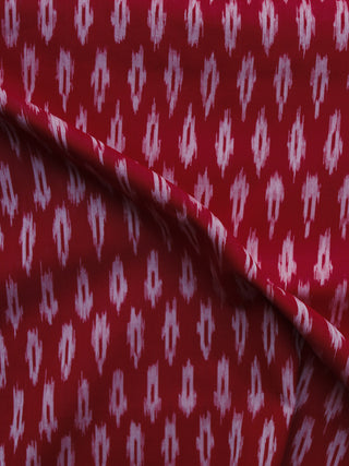 Red Pink Pochampally Hand Weaved Ikat Mercerised Fabric Per Meter - F003F1280