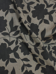 Grey Ivory Hand Block Printed Cotton  Cambric Fabric Per Meter - F0916075