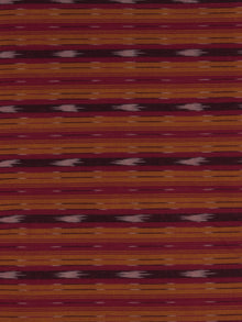 Red Yellow Ivory Pochampally Hand Weaved Ikat Fabric Per Meter - F0916719