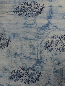 Indigo Hand Block Printed Cotton Cambric Fabric Per Meter - F0916106