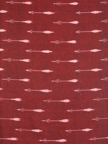 Rustic Red Ivory Hand Woven Ikat Handloom Cotton Fabric Per Meter - F002F2424