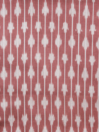 Maroon Ivory Pochampally Hand  Weaved Ikat Mercerised  Fabric Per Meter - F002F1408