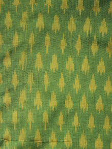 Green Yellow Pochampally Hand Weaved Ikat Mercerised Cotton Fabric Per Meter - F002F1026
