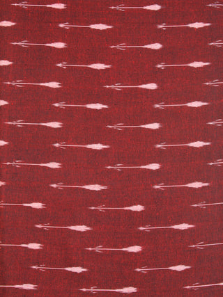 Rustic Red Ivory Hand Woven Ikat Handloom Cotton Fabric Per Meter - F002F2424