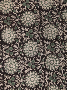 Black Green OffWhite Hand Block Printed Cotton Fabric Per Meter - F001F2444