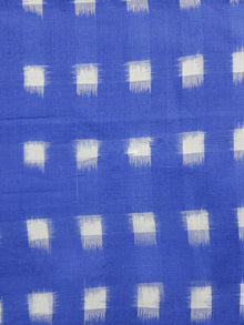 Blue White Pochampally Hand Woven Double Ikat Fabric Per Meter - F002F1055