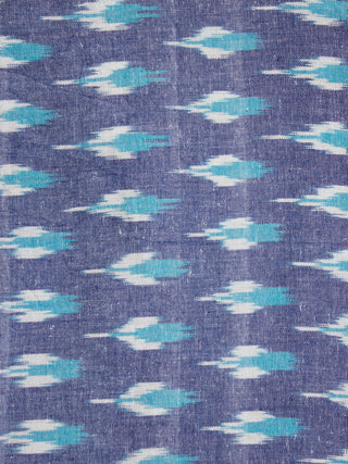 Blue Sky Blue White Hand Woven Ikat Handloom Cotton Fabric Per Meter - F002F1953