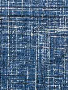 Ivory Indigo Black Ajrakh Printed Cotton Fabric Per Meter - F003F1510