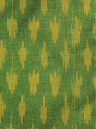 Green Yellow Pochampally Hand Weaved Ikat Mercerised Cotton Fabric Per Meter - F002F1026