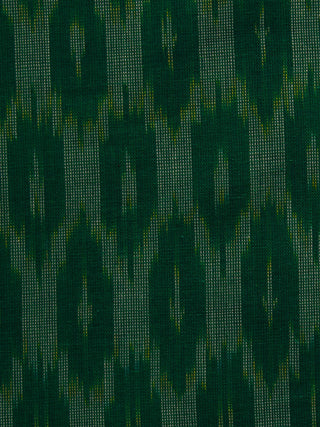 Green Ivory Pochampally Hand Woven Ikat Fabric Per Meter - F002F927