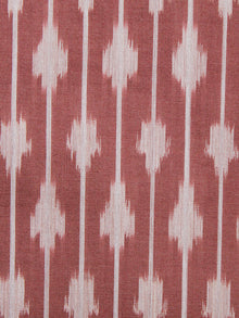 Maroon Ivory Pochampally Hand  Weaved Ikat Mercerised  Fabric Per Meter - F002F1408
