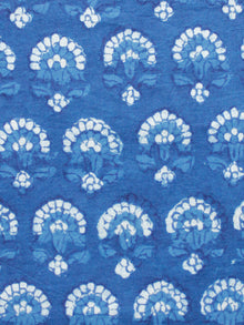 Indigo White Hand Block Printed Cotton Fabric Per Meter - F001F1726