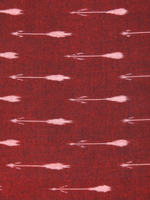 Rustic Red Ivory Hand Woven Ikat Handloom Cotton Fabric Per Meter - F002F2424