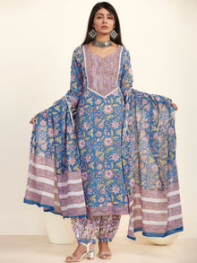 Jashn Farah Set Of Kurta Salwar Pants Dupatta