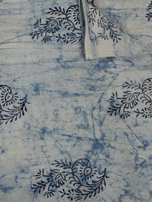 Indigo Hand Block Printed Cotton Cambric Fabric Per Meter - F0916106