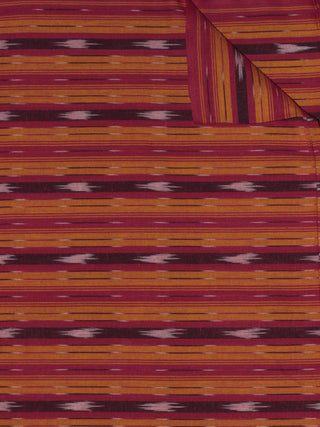Red Yellow Ivory Pochampally Hand Weaved Ikat Fabric Per Meter - F0916719