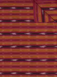 Red Yellow Ivory Pochampally Hand Weaved Ikat Fabric Per Meter - F0916719