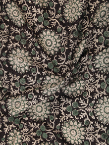 Black Green OffWhite Hand Block Printed Cotton Fabric Per Meter - F001F2444