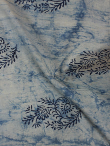 Indigo Hand Block Printed Cotton Cambric Fabric Per Meter - F0916106