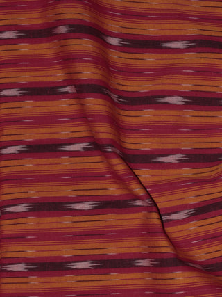 Red Yellow Ivory Pochampally Hand Weaved Ikat Fabric Per Meter - F0916719