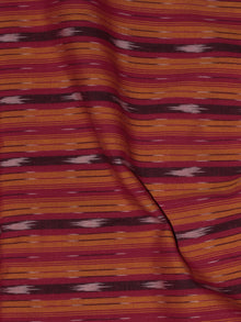 Red Yellow Ivory Pochampally Hand Weaved Ikat Fabric Per Meter - F0916719
