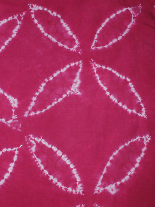 Pink White Hand Block Printed Shibori Cotton Cambric Fabric Per Meter - F0916265