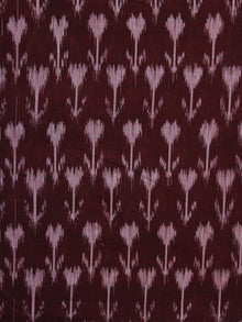 Wine Red  Pochampally Hand Weaved Ikat Mercerised Fabric Per Meter - F003F1282