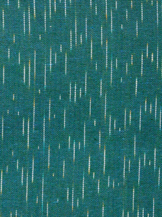 Green White Pochampally Hand Woven Ikat Cotton Fabric Per Meter - F002F1471