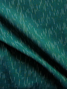 Green White Pochampally Hand Woven Ikat Cotton Fabric Per Meter - F002F1471