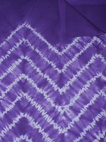 Purple White Hand Block Printed Shibori Cotton Cambric Fabric Per Meter - F0916267