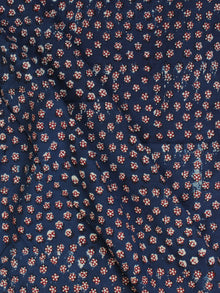 Indigo Ivory Red Ajrakh Hand Block Printed Cotton Fabric Per Meter - F003F2121