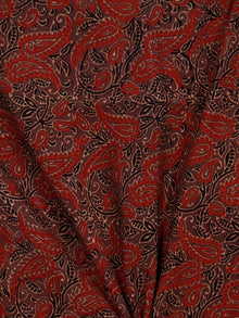 Brown Black Rust Beige Ajrakh Hand Block Printed Cotton Fabric Per Meter - F003F1804