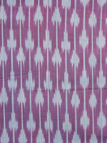 Pink White Pochampally Hand Weaved Ikat Mercerised Fabric Per Meter - F003F1284