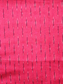 Coral Red Black White Hand Woven Ikat Handloom Cotton Fabric Per Meter - F002F1473