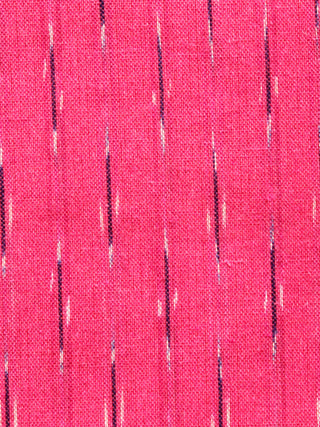 Coral Red Black White Hand Woven Ikat Handloom Cotton Fabric Per Meter - F002F1473