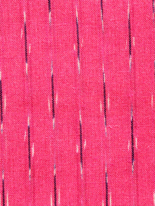 Coral Red Black White Hand Woven Ikat Handloom Cotton Fabric Per Meter - F002F1473