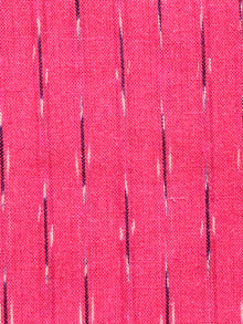 Coral Red Black White Hand Woven Ikat Handloom Cotton Fabric Per Meter - F002F1473
