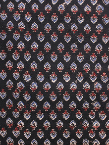 Black Blue Maroon Ivory Ajrakh Hand Block Printed Cotton Blouse Fabric - BPA095