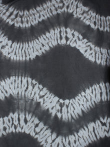 Black White Hand Block Printed Shibori Cotton Cambric Fabric Per Meter - F0916278