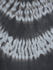 Black White Hand Block Printed Shibori Cotton Cambric Fabric Per Meter - F0916278