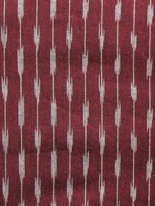 Chocolate Brown Grey Pochampally Hand Woven Ikat Cotton Fabric Per Meter - F002F1474