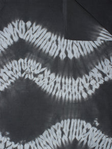 Black White Hand Block Printed Shibori Cotton Cambric Fabric Per Meter - F0916278