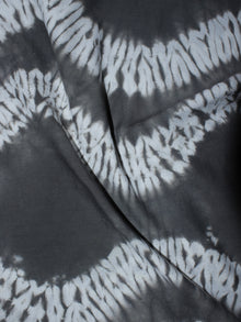 Black White Hand Block Printed Shibori Cotton Cambric Fabric Per Meter - F0916278