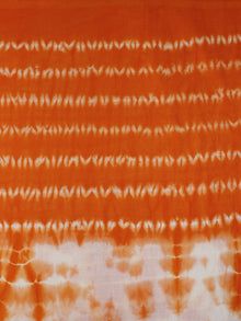 Orange White Hand Block Printed Shibori Cotton Fabric Per Meter - F0916282